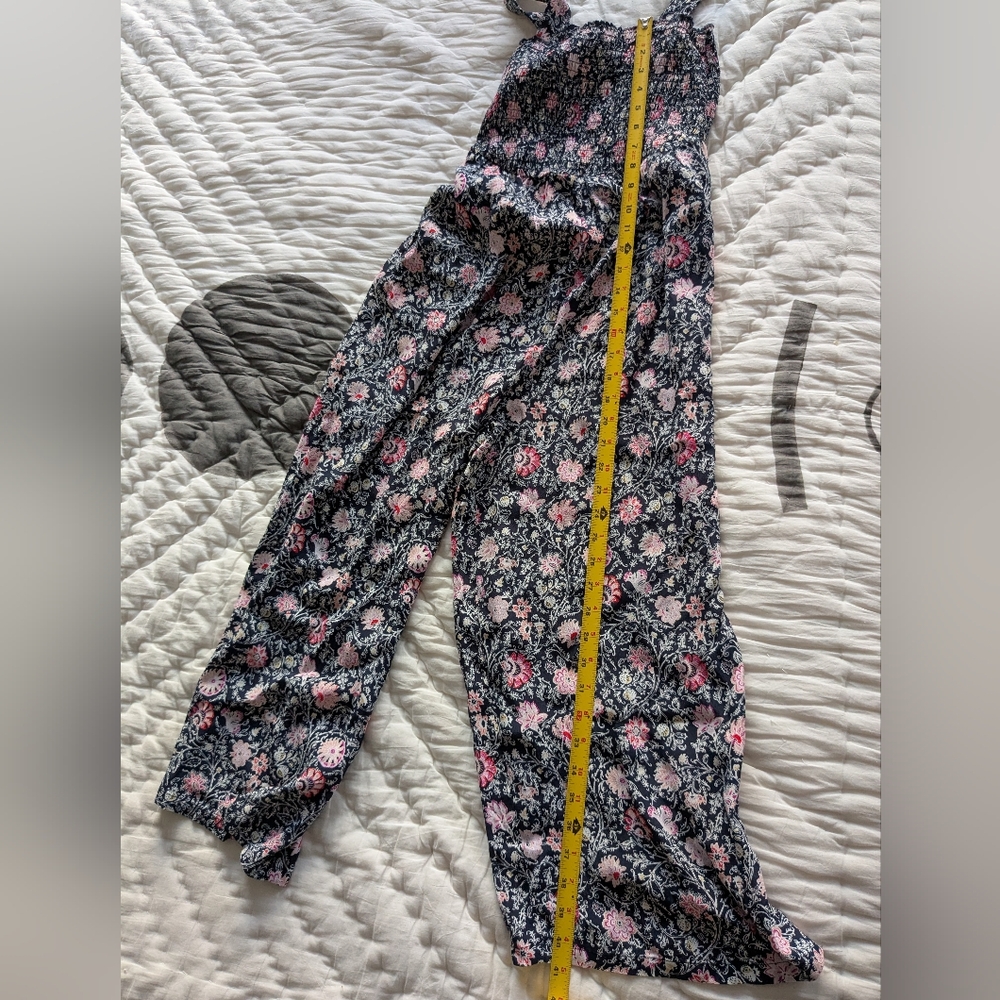 NWT LOFT Floral Wide Leg Cropped Tank Jumpsuit / Romper - Picture 2 of 7